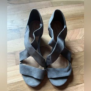 Gray Wedge Heels - size 7.5